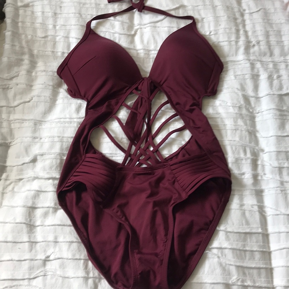 Kenneth Cole strappy front one-piece!